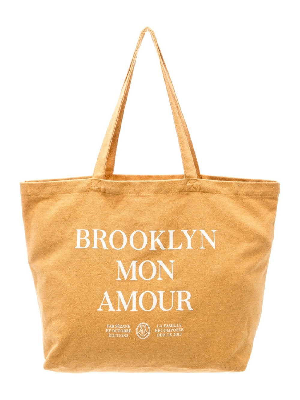 Sézane "Brooklyn Mon Amour" Canvas Tote in Mustard 34805